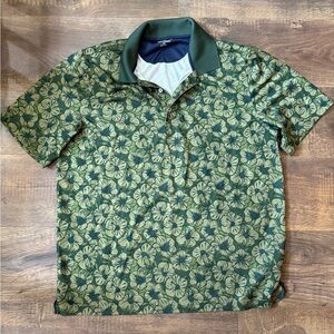 Amazon Essentials Green Floral Polo Shirt